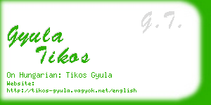 gyula tikos business card